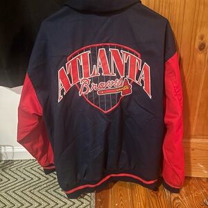 Atlanta Braves Bomber Jacket - Navy and Red
